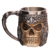 viking skull coffee mug front close up