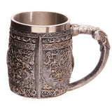 viking skull coffee mug back view