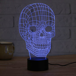 led skull lamp blue
