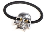 silver metal skull hair band