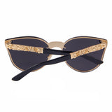 Skull sunglasses gold with black lens back view