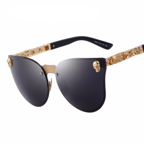 Skull sunglasses gold with black lens