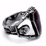 bloody skull coffin ring side view