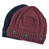 black and red skull pattern beanies