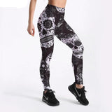 black skull leggins front view