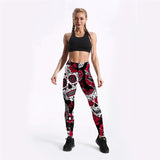 skull leggins red front