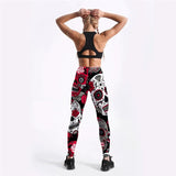 skull leggins red backside