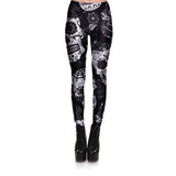 front view black skull spandex