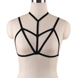 elastic black goth harness