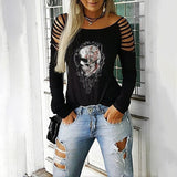 black skull blouse