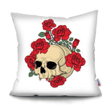 skull pillow cover with flowers