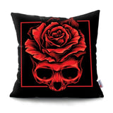 red skull pillow cover