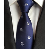 skull tie blue with white skulls