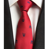skull tie red with black skulls