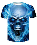 Blue Inferno Vampire Skull T-Shirt