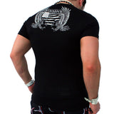 american skull tee black back