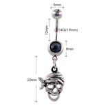 skull navel ring dimensions