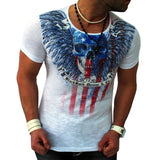 american skull tee white back