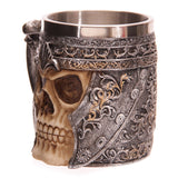 viking skull coffee mug side view