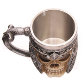 viking skull coffee mug top view