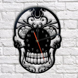 skull wall clock front side