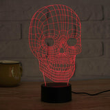 led skull lamp red