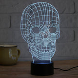 led skull lamp white