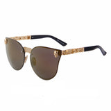 skull sunglasses gold frame with brown lens