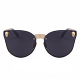 skull sunglasses gold with black lens front view