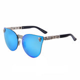 Skull sunglasses silver with blue lens