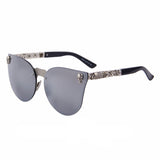 skull sunglasses silver frame with silver lens