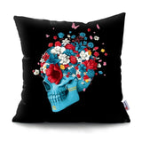 flower skull pillow cover