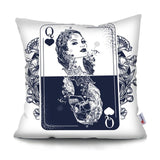 queen skull pillow cover black and white