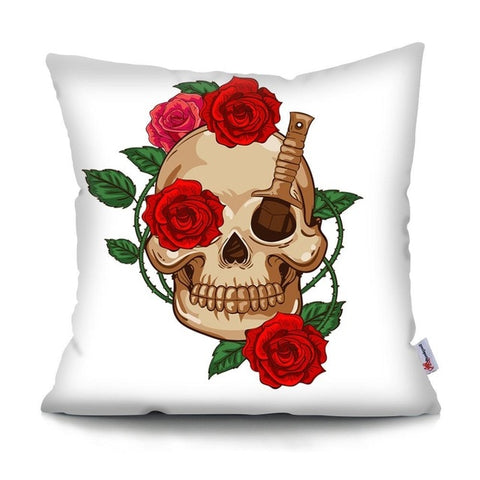 skull pillow cover