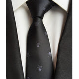 skull tie black with grey skulls