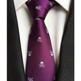 skull tie purple with white skulls