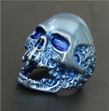 blue evil skull ring
