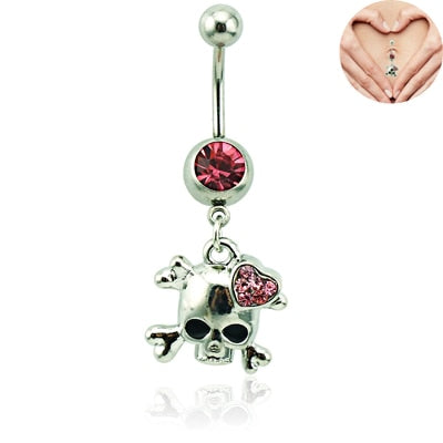 Lovely Pink Skull Belly Ring – Skull Quest