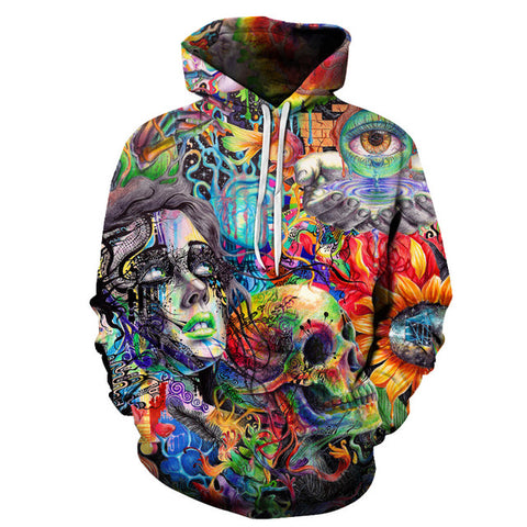 Psychedelic Skull Hoodie front
