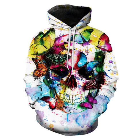 butterfly skull hoodie front