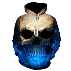 blue mist skull hoodie front