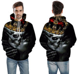 King Skull Hoodie front and back on man