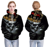 King Skull Hoodie front and back on girl