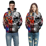 Tiger Skull Hoodie front on man and woman