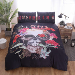 King & Queen's Skull 3pcs Bedding Set