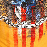 american skull tee yellow close up