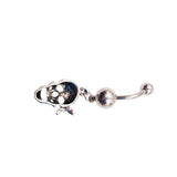skull belly button ring back view